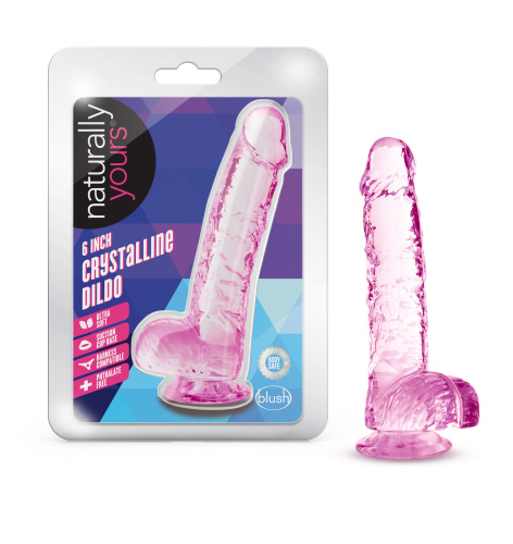Naturally Yours - 6 Inch Crystalline Dildo - Rose  5