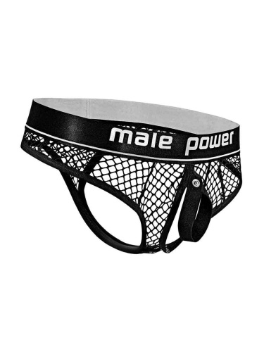 Cock Pit Net Cock Ring Thong - L/ XL - Black  4