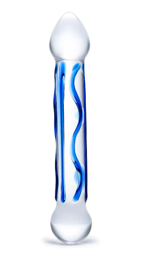 6.5 Inch Full Tip Textured Glass Dildo  3
