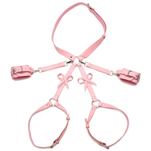 Bondage Harness With Bows - Medium/large - Pink  4