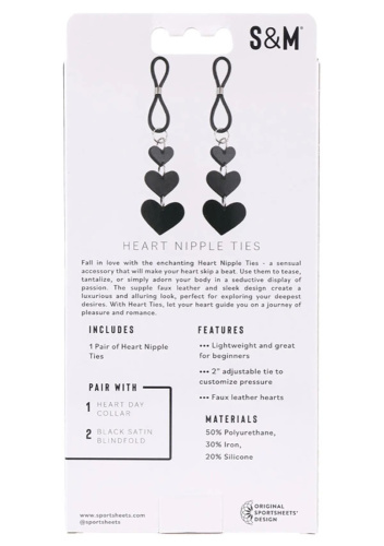 Heart Nipple Ties - Black  4