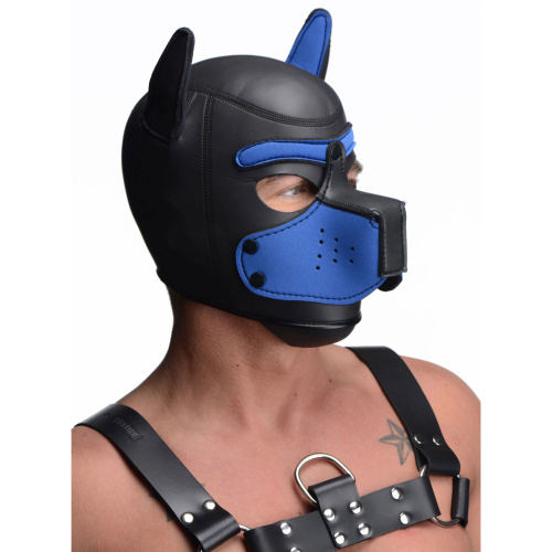 Spike Neoprene Puppy Hood - Blue  4