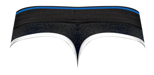 Retro Sport Panel Thong - S/ M - Black/ Blue  4
