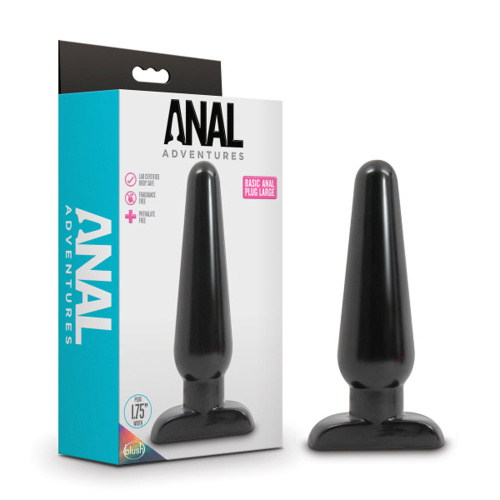 Anal Adventures - Basic Anal Plug - Large - Black  4