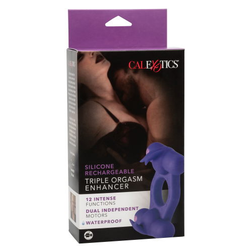 Silicone Rechargeable Triple Orgasm Enhancer -  Purple  5