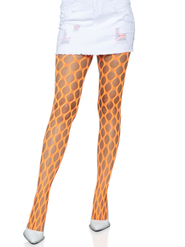Jumbo Pothole Net Tights - Neon Orange - One Size  4