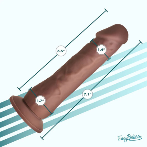 Easy Riders 7" Silicone Dildo - Dark  4