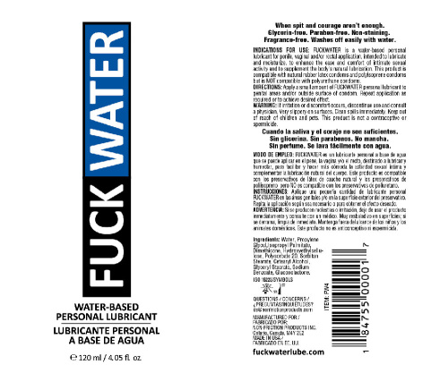 Fuck Water Water-Based Lubricant - 4 Fl. Oz.  2
