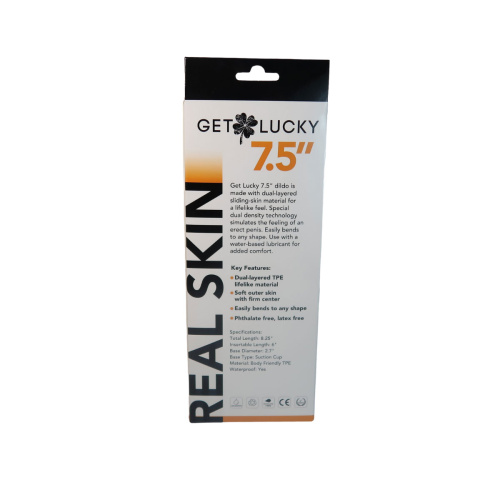 Get Lucky 7.5 Inch Real Skin Dong - Light Brown  3