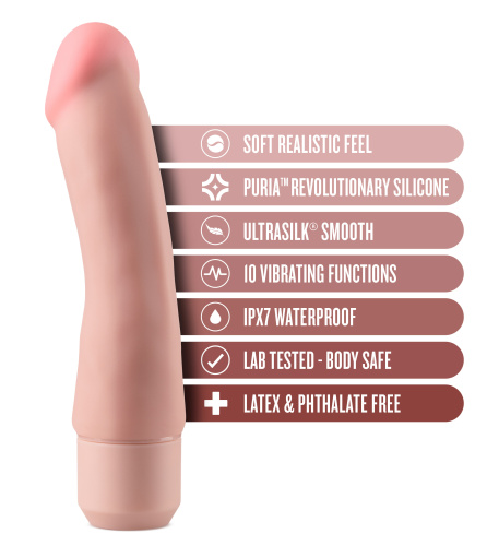 Dr. Skin Silicone  Dr. Steve - 7 Inch Vibrating Dildo - Beige  5