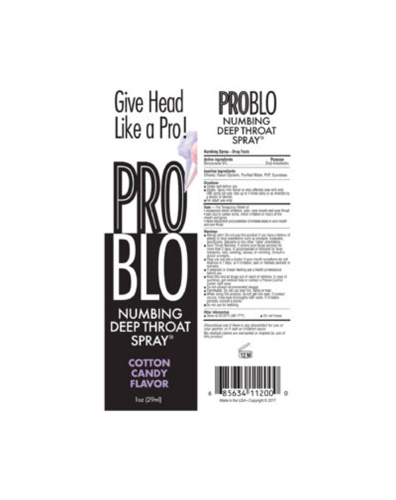 Pro Blo Throat Numbing Spray 1oz - Cotton Candy  2