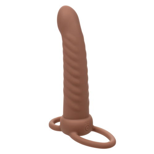 Performance Maxx Rechargeable Ribbed Dual Penetrator - Brown  4