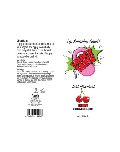 Smack Tarts 4oz Lickable Flavored Lubricant-Cherry  2