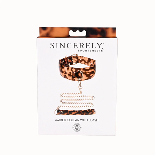 Sincerely Amber Collar With Leash  4