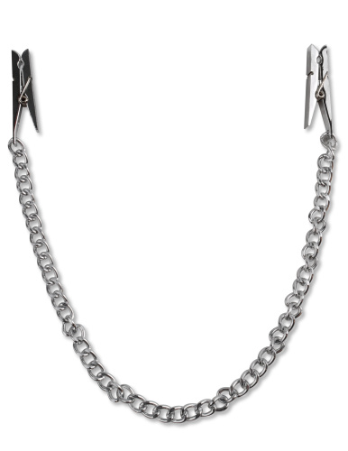 Fetish Fantasy Series Nipple Chain Clips - Silver  4