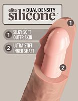 King Cock Elite 9 Inch Silicone Dual Density Cock - Light