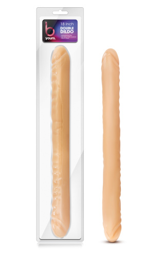 B Yours 18 Inch Double Dildo - Beige  2