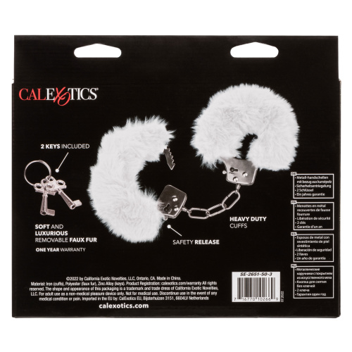 Ultra Fluffy Furry Cuffs - White  2