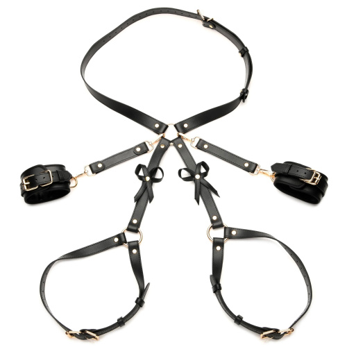 Bondage Harness With Bows - Medium/large - Black  4