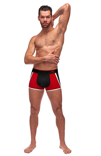 Retro Sport Panel Short - Small - Black/ Red  5