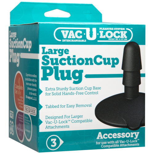 Vac-U-Lock Large Black Suction Cup Plug  2
