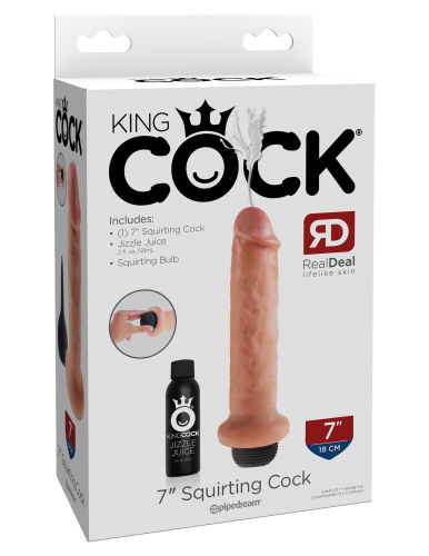 King Cock 7 Inch Squirting Cock - Flesh  4