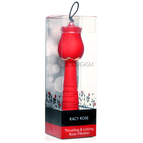 Bloomgasm Racy Rose Thrust and Lick Vibrator - Red  4