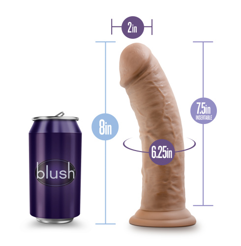 Au Naturel - 8 Inch Dildo With Suction Cup -  Mocha  2