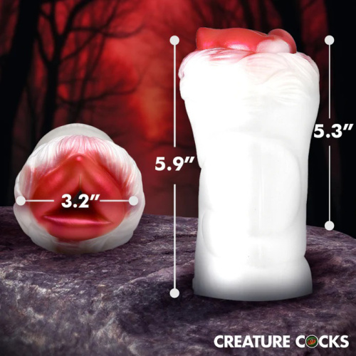 Snow She-Wolf Silicone Stroker - White  5