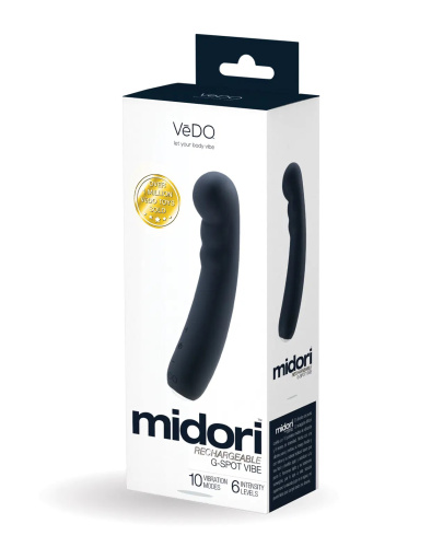 Midori Rechargeable G-Spot Vibe - Just Black  4