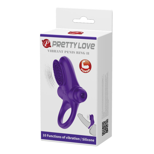 Pretty Love Vibrating Cock Ring II - Purple  5