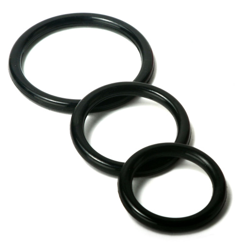 Trinity Silicone Cock Rings - Black  3