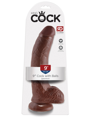 King Cock 9-Inch Cock With Balls - Brown  5