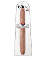 King Cock 16 Inch Thick Double Dildo - Tan