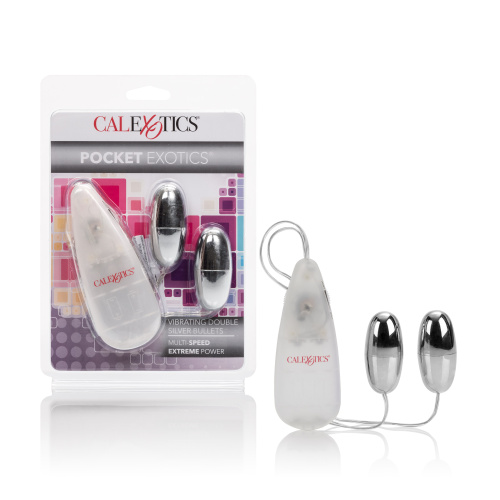 Pocket Exotics Vibrating Double Silver Bullets  4