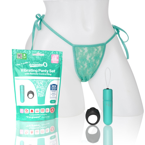 Screaming O 4t - Vibrating Panty Set With Remote  Control Ring - Kiwi  5