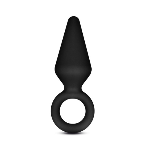 Anal Adventures - Platinum - Silicone Loop Plug - Small - Black  5