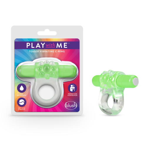 Play With Me  Teaser Vibrating C-Ring   Green  5
