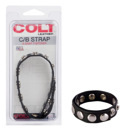 Colt 8 Snap Fastener Leather Strap - Black  3