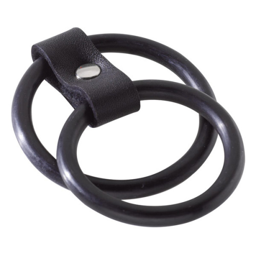 Nitrile Dual Cock Ring - Black  2