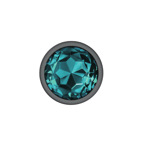 Cheeky Charms-Gunmetal Metal Butt Plug- Round-Teal-Large  3