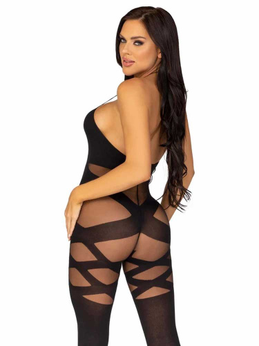 Feels Like Love Opaque Bodystocking - One Size -  Black  2