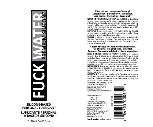 Fuck Water Premium Silicone Lubricant - 4 Fl. Oz.  2