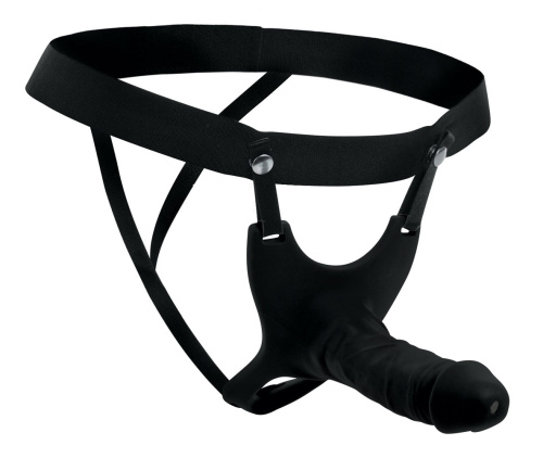 Hollow Silicone Dildo Strap-on - Black  3