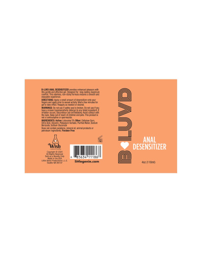 B-Luvd Anal Desensitizing Lubricant 4oz  2