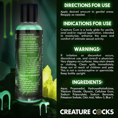 Creature Cum Green Water-Based Lubricant 4oz  2