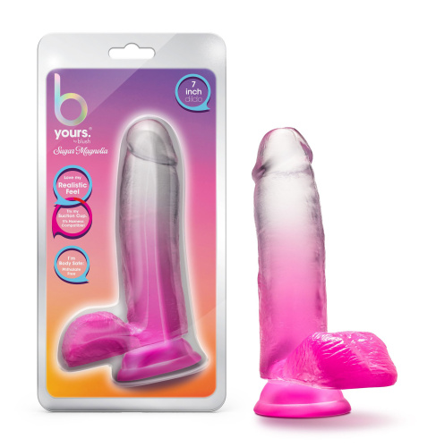 B Yours - Sugar Magnolia - 7 Inch Dildo - Fuchsia  3