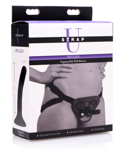 Pegged - Pegging Dildo With Harness - Black  2