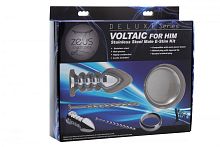 Zeus Deluxe Series Voltaic for Him Stainless Steel Male E-Stim Kit