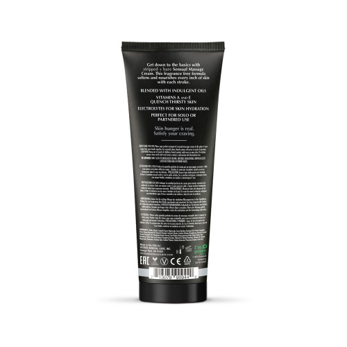 Stripped and Bare - Unscented Sensual Massage Cream - 4 Oz  2